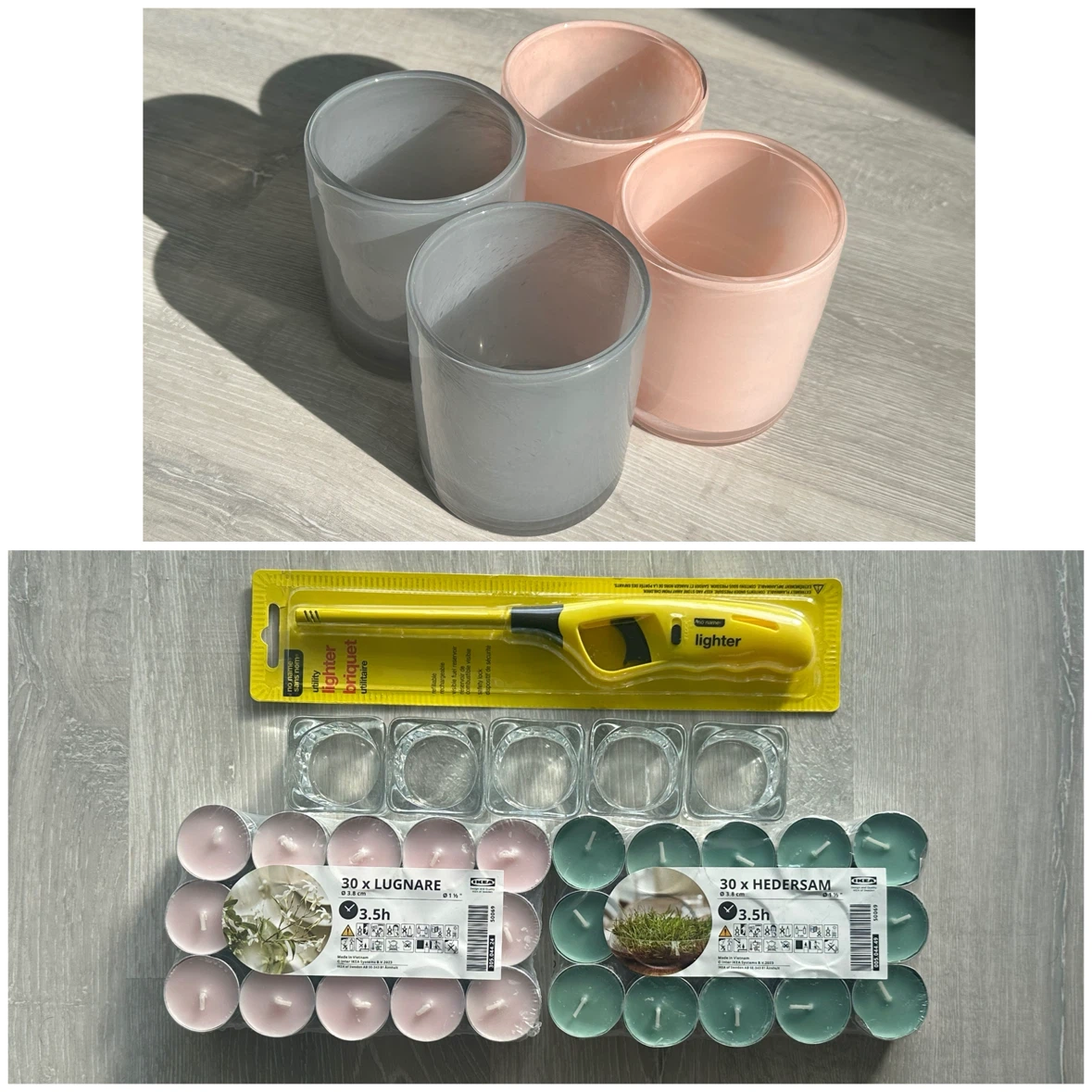 IKEA Tealight Holders with Lighter and Tealights