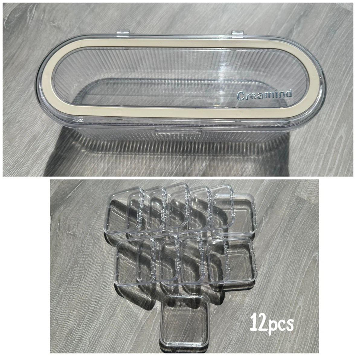 Creamind Clear Organizer Container with 12 Small Boxes