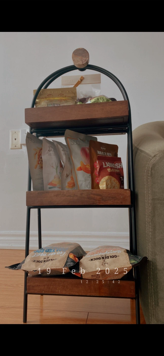 3-Tier Metal and Wood Shelf - photo 2