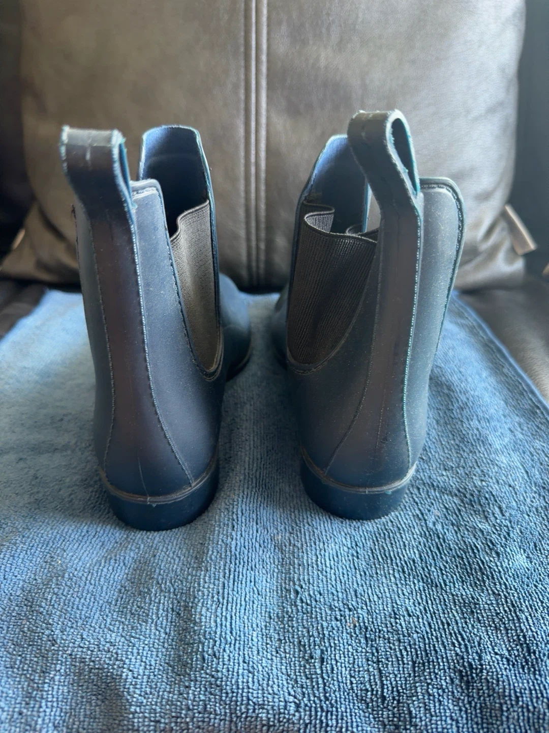 Navy Blue Ankle Rain Boots