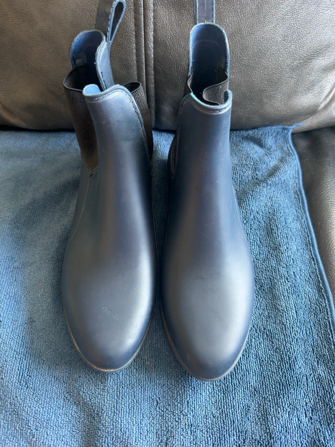 Navy Blue Ankle Rain Boots - photo 2