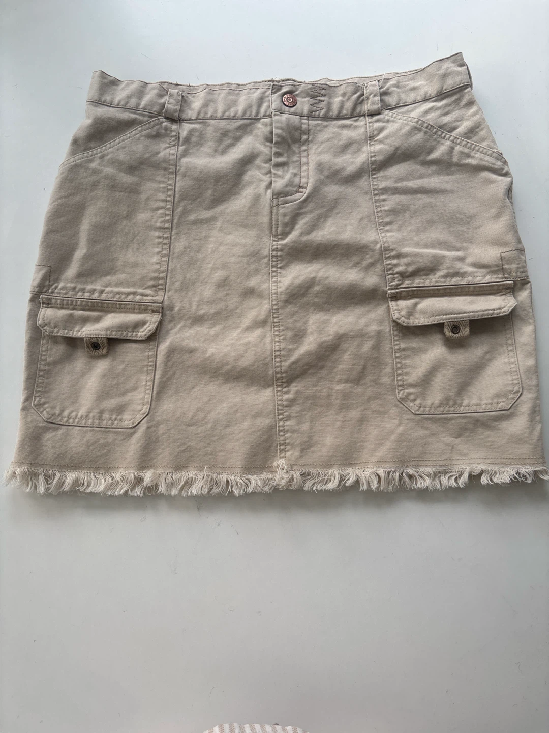 Buffalo David Bitton Beige Cargo Mini Skirt