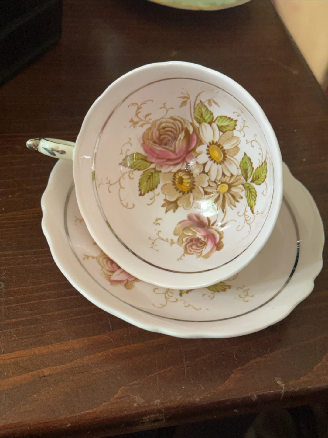 Vintage Paragon Pink Floral Bone China Teacup & Saucer
