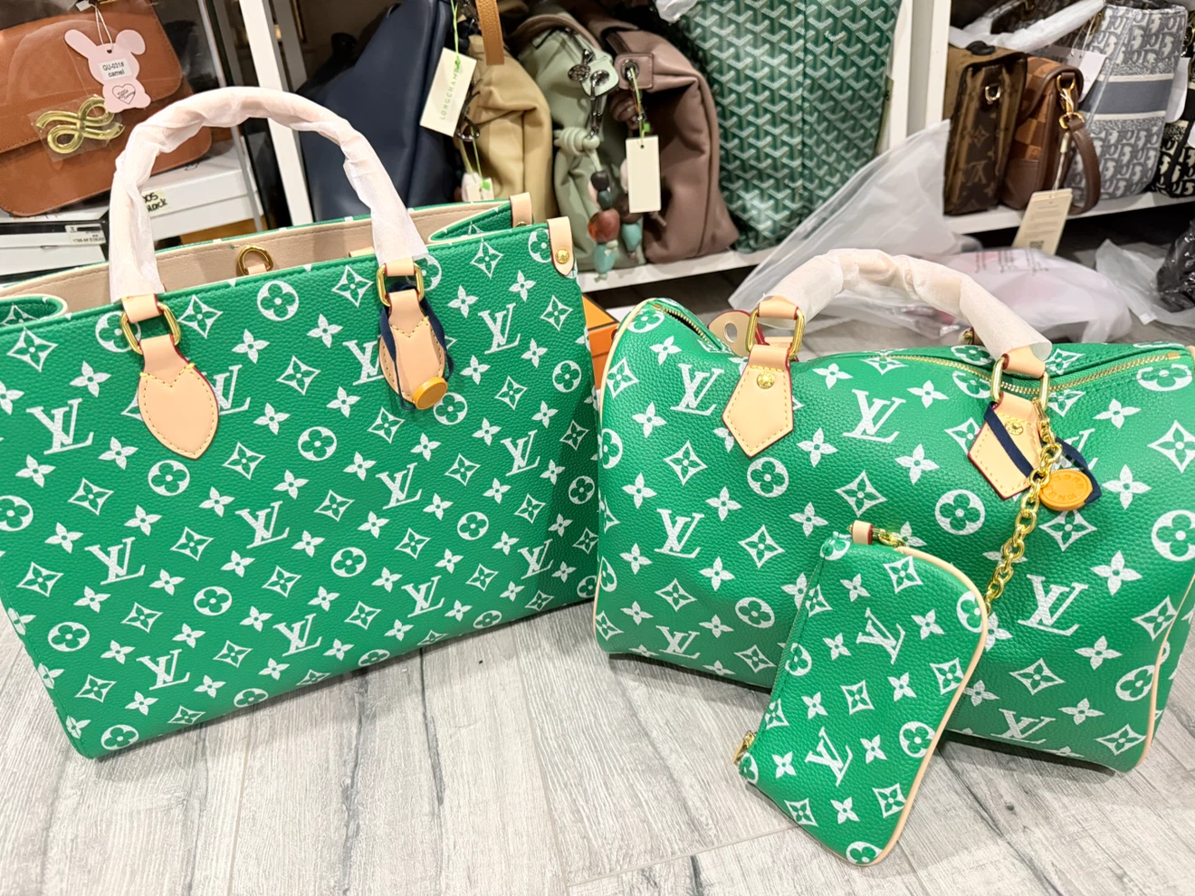 Louis Vuitton Monogram Speedy Bag and Tote Set - Blue - photo 2