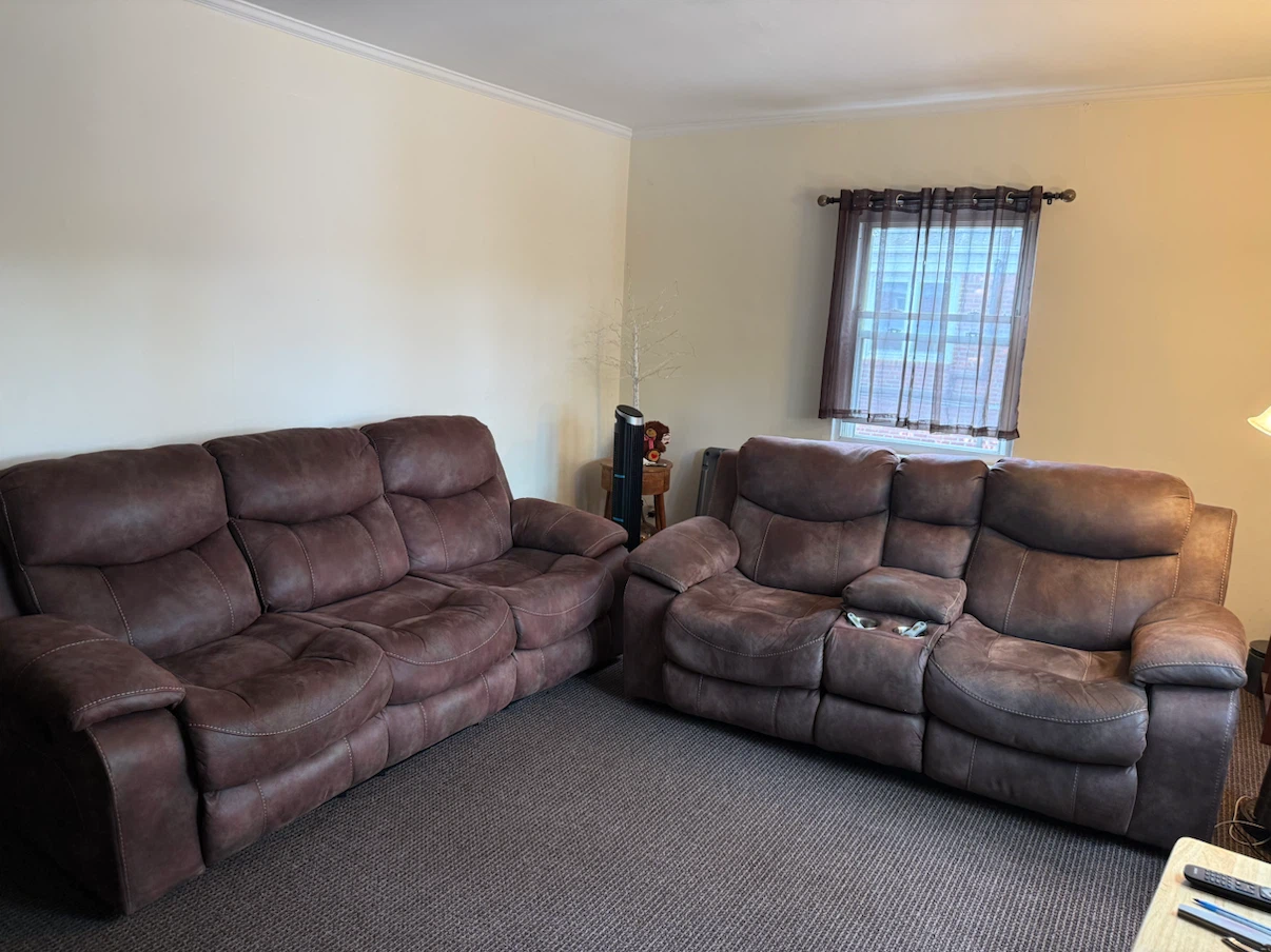 Brown Reclining Loveseat and Sofa Set