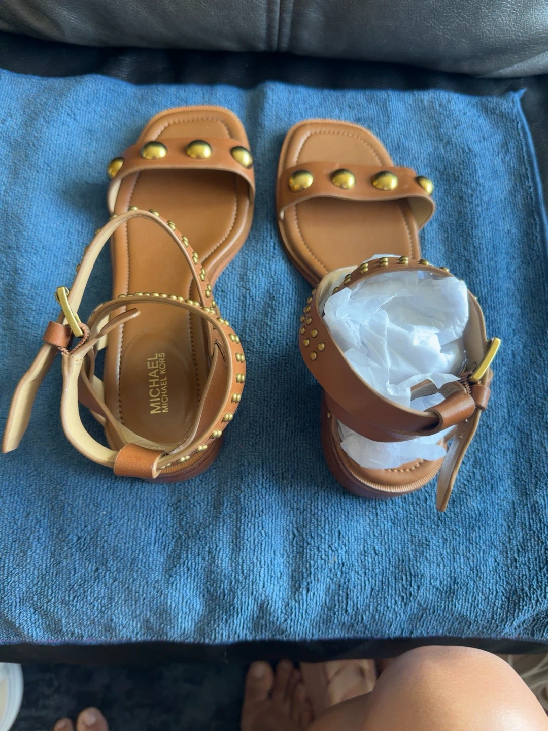 Michael Kors Studded Leather Sandals - photo 3