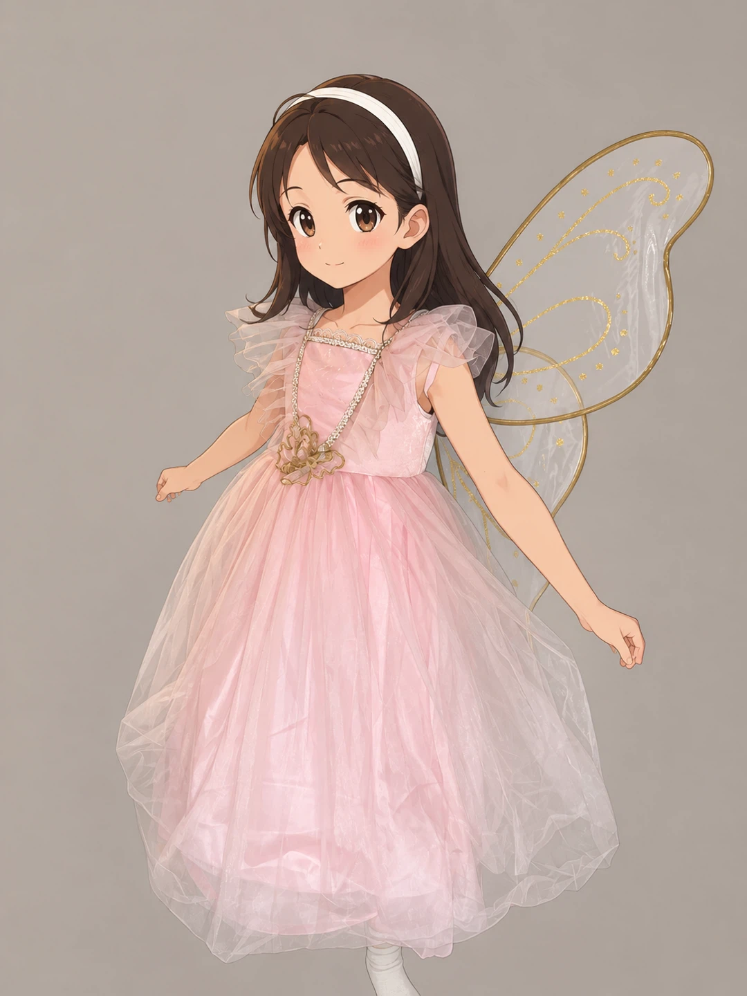 Pink Fairy Costume Dress with Wings
