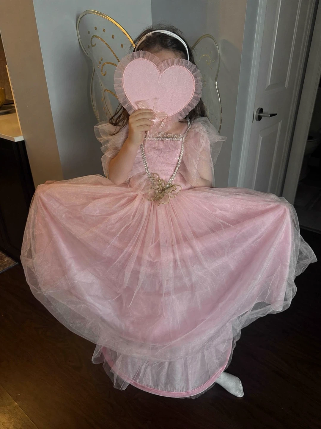 Pink Fairy Costume Dress with Wings - photo 2
