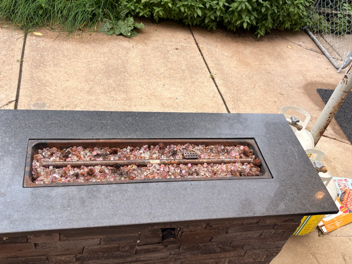 Fire table- Stone-Look Fire Pit with Glass Embers - photo 2
