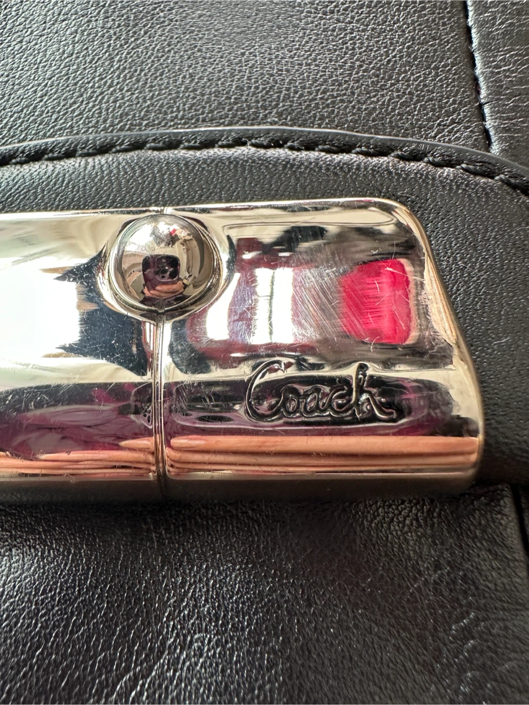 Vintage Coach Kristin Black Leather Clutch Purse - photo 2