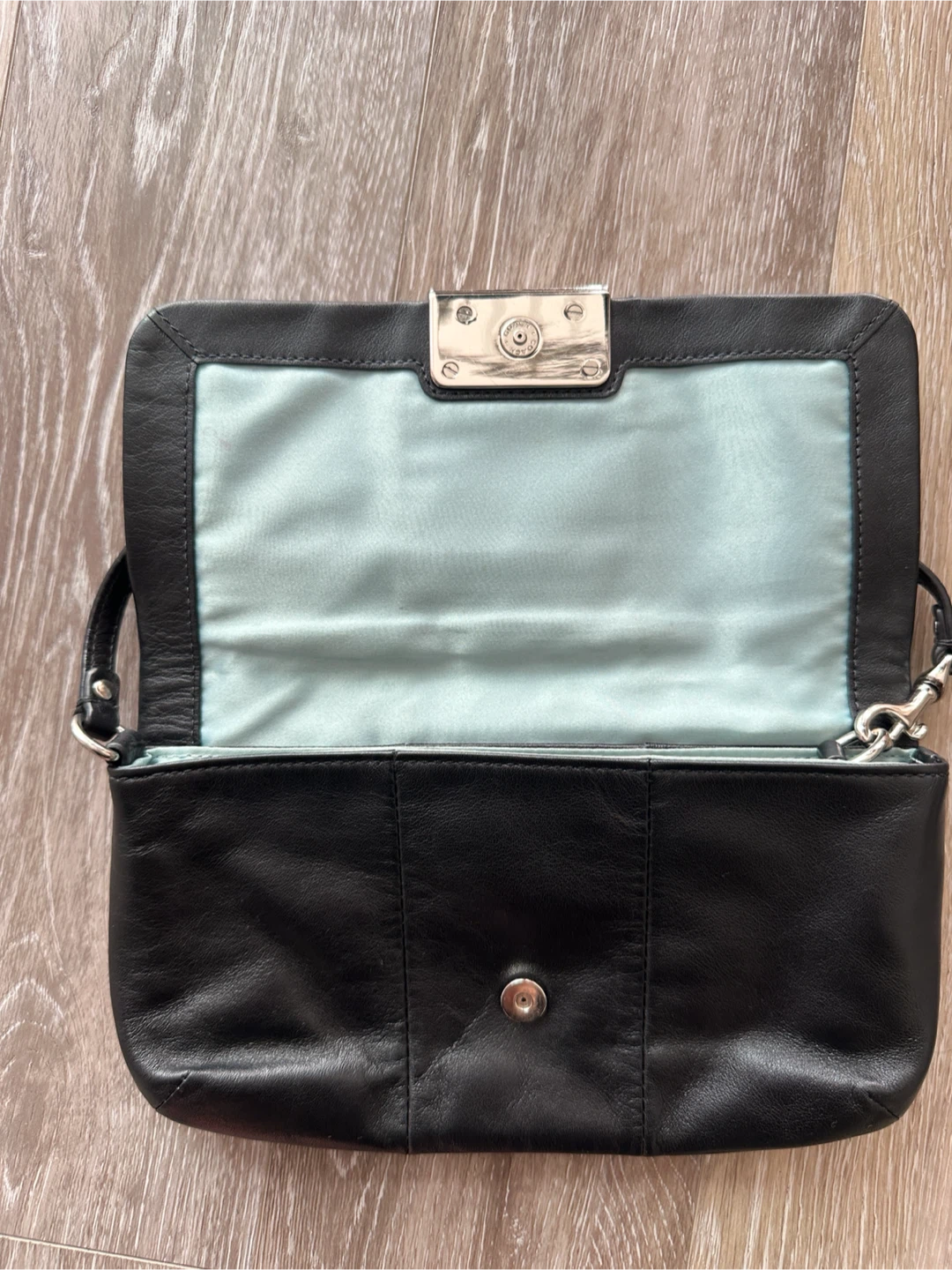 Vintage Coach Kristin Black Leather Clutch Purse - photo 3