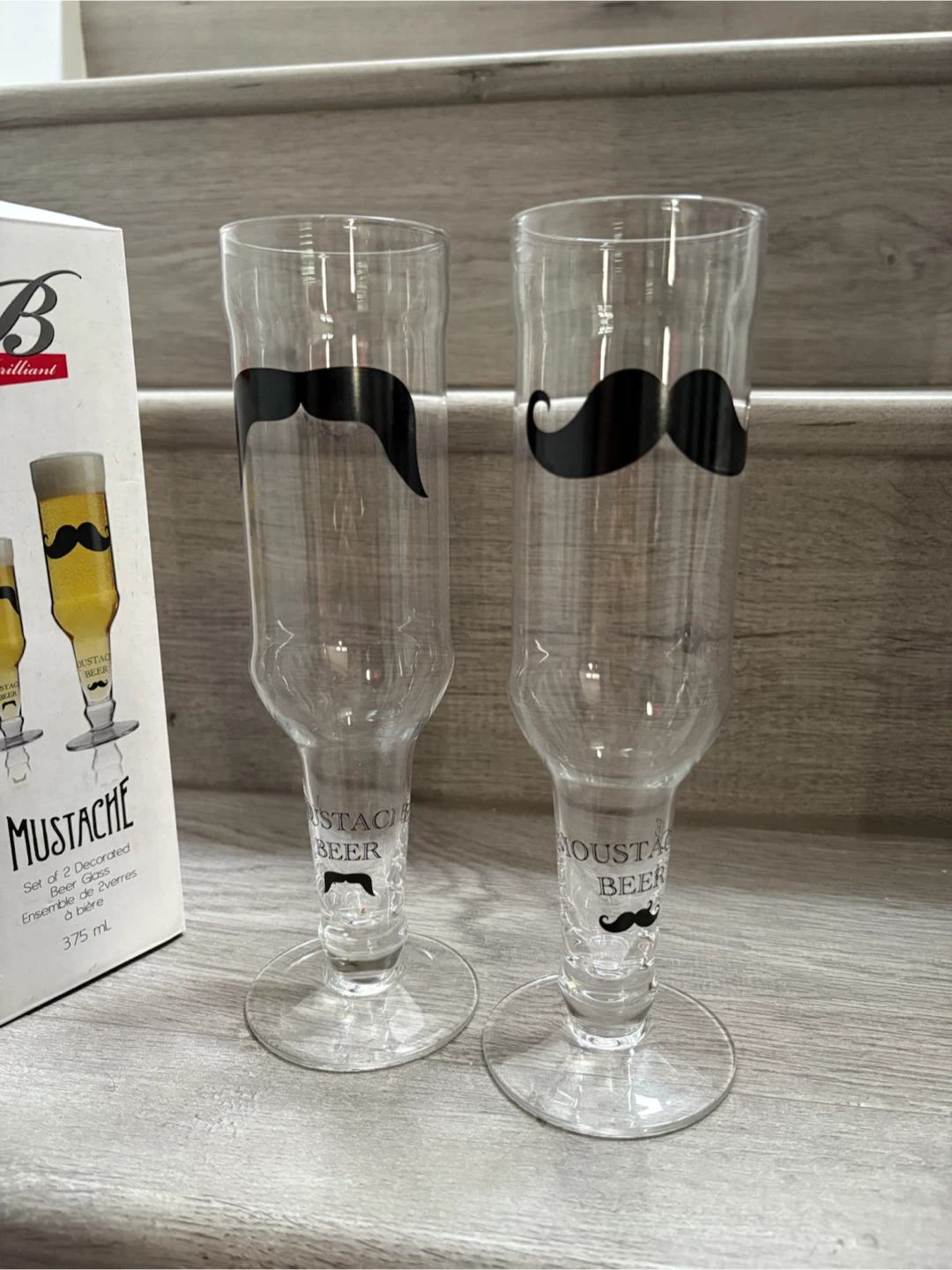 Brilliant Set of 2 Decorated Beer Glasses - photo 2