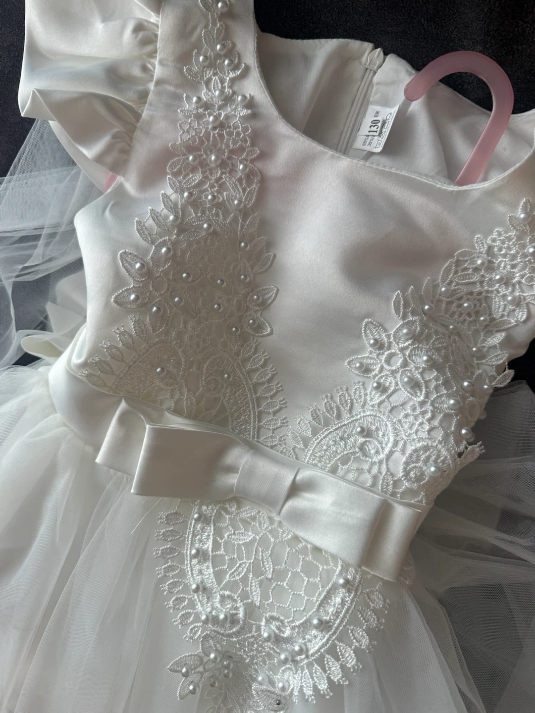 White Flower Girl Dress Size 130