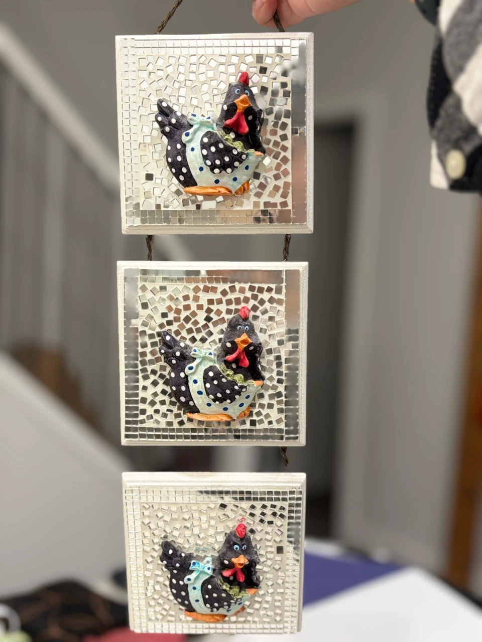 Trio of Chicken Wall Art Decorations