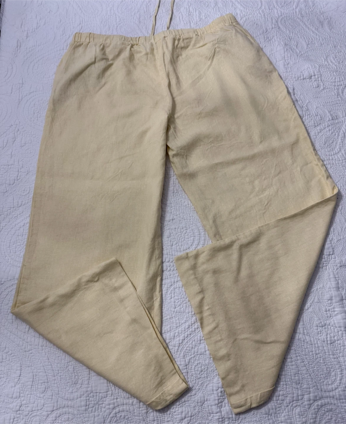 Joie Pastel Yellow Wide Leg Linen Blend Pants - photo 3