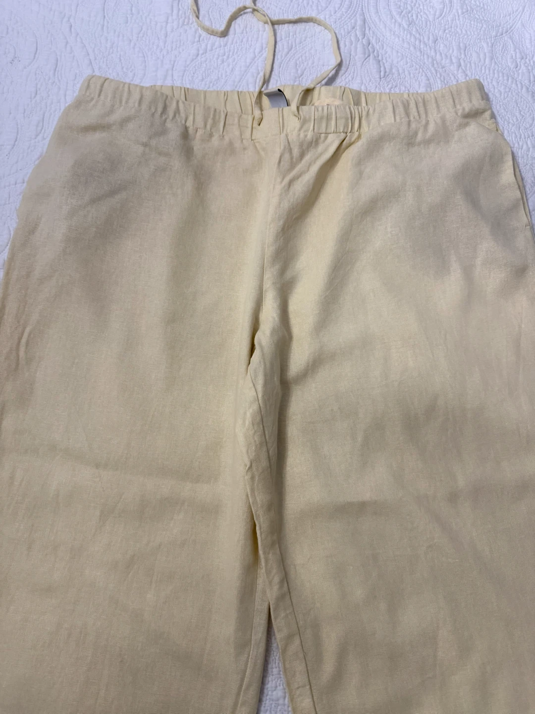 Joie Pastel Yellow Wide Leg Linen Blend Pants - photo 4