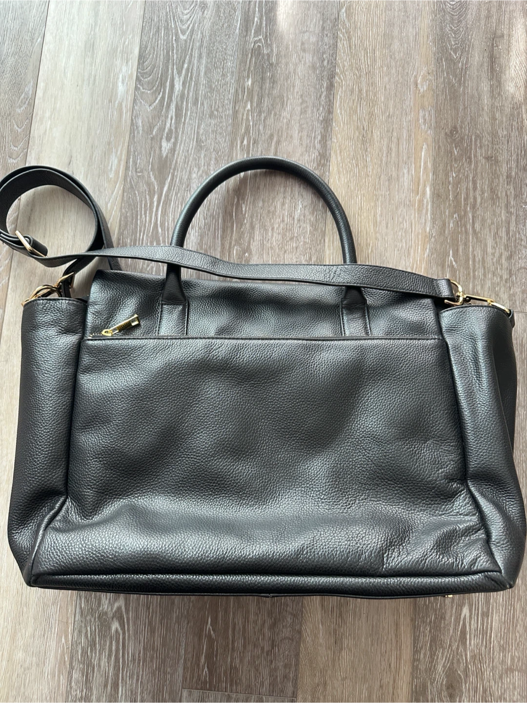 ALF Black Leather and Calf Hair Tote Bag - photo 3