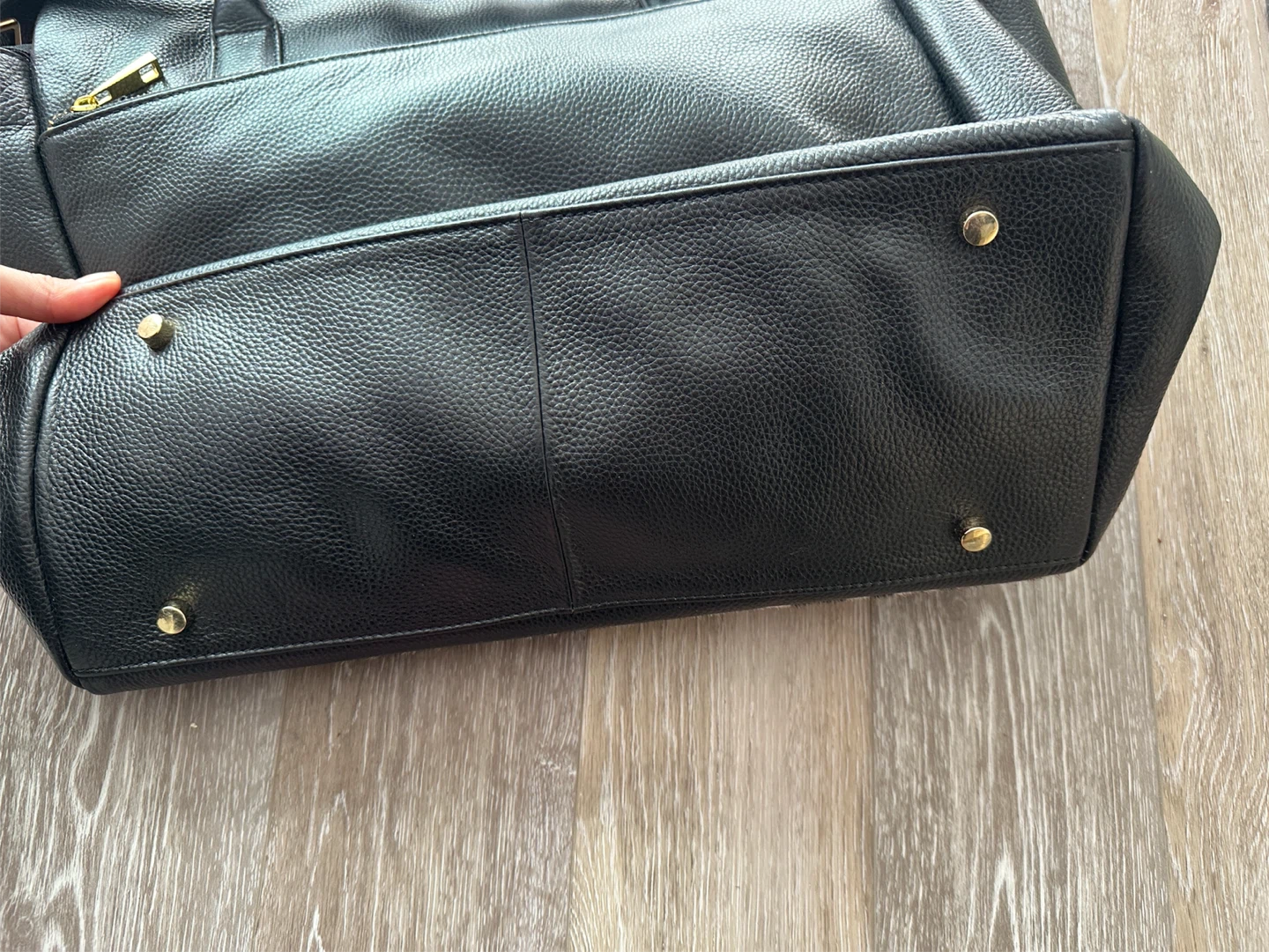 ALF Black Leather and Calf Hair Tote Bag - photo 4