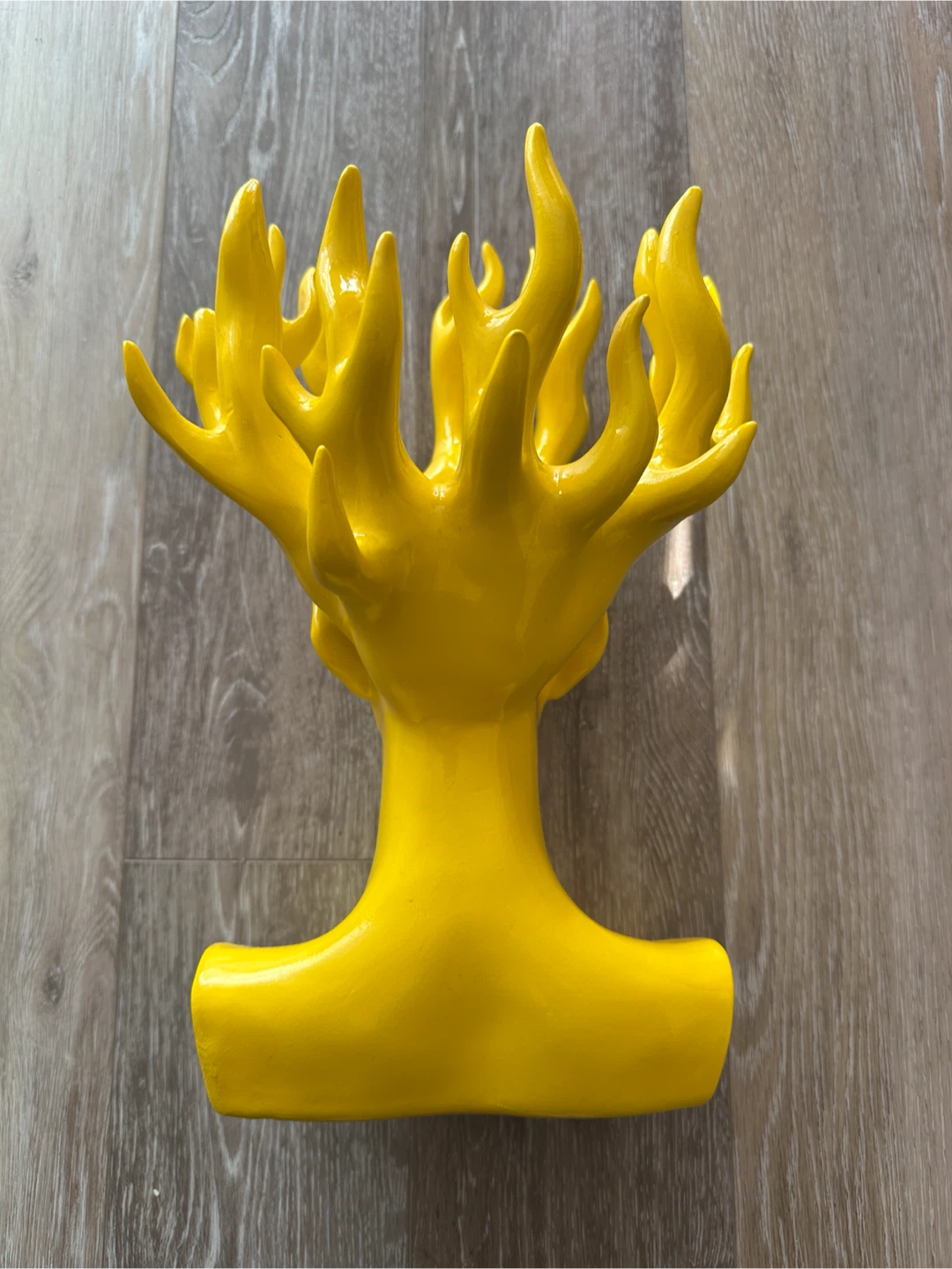 Unique and Unusual Yellow Ceramic Head Vase - photo 2
