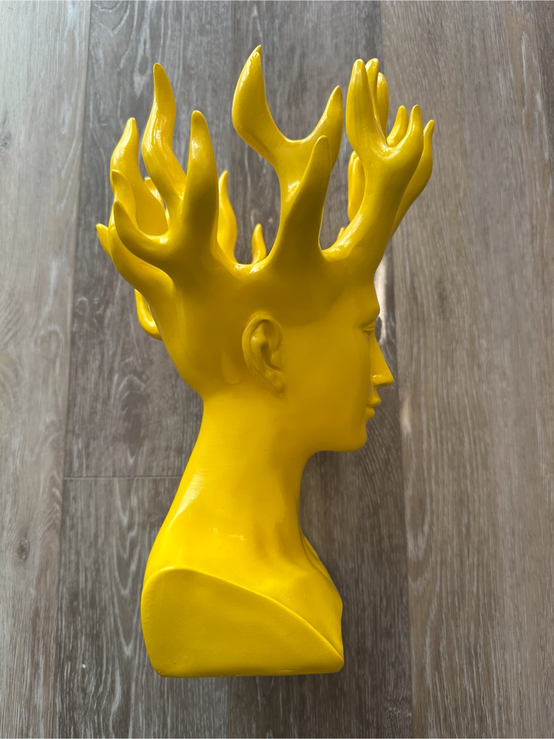 Unique and Unusual Yellow Ceramic Head Vase - photo 3