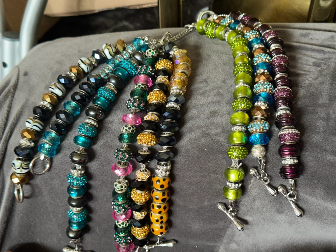 925 Art glass charm 9  bracelets