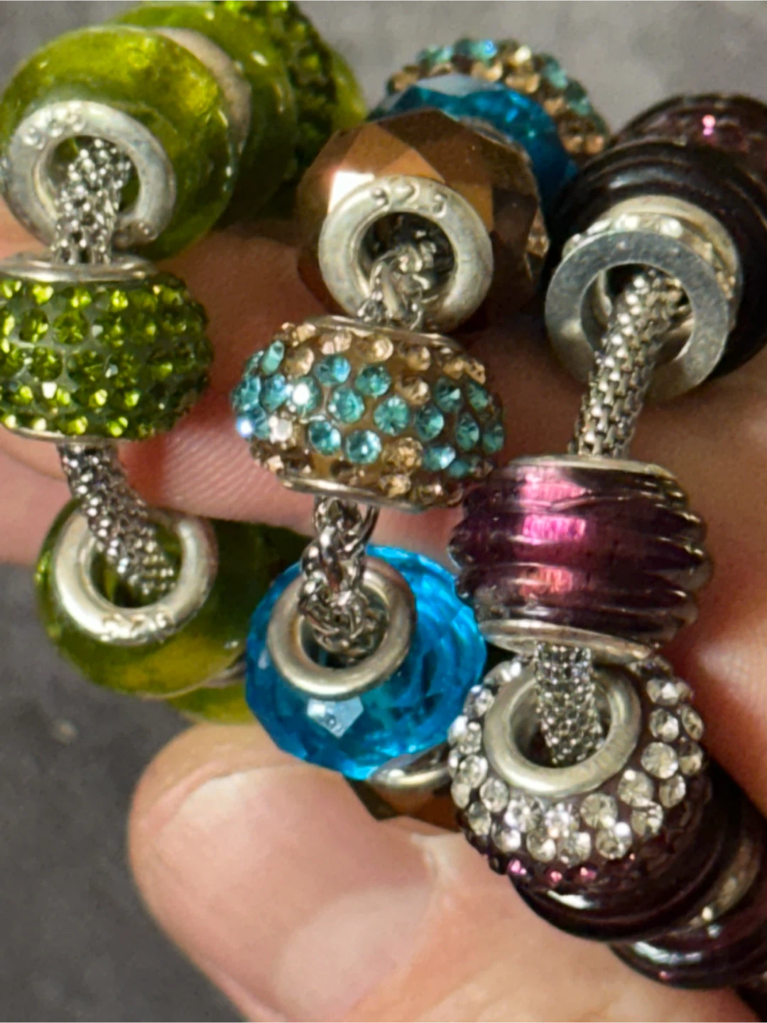 925 Art glass charm 9  bracelets - photo 5
