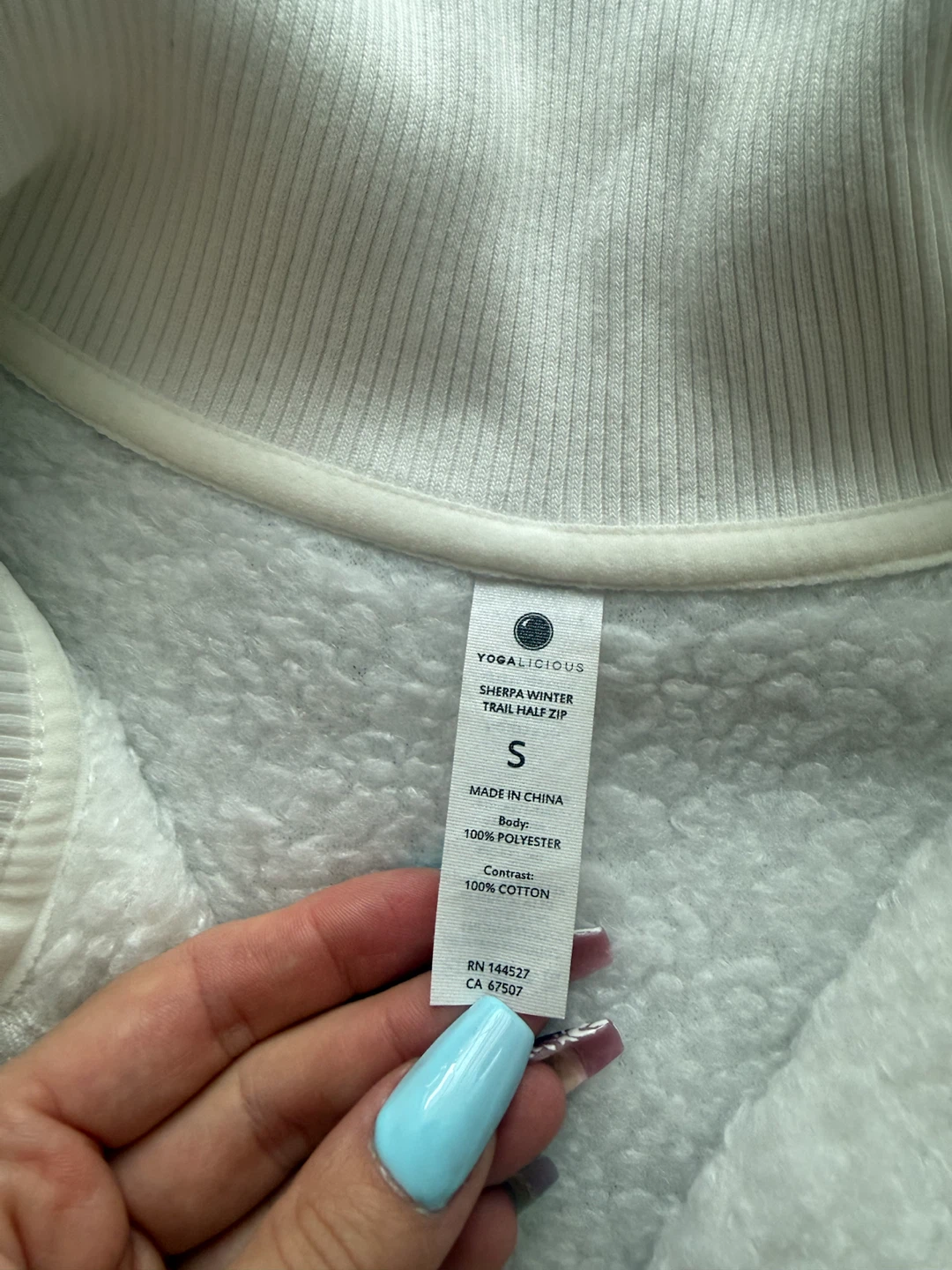 YOGALICIOUS Sherpa Winter Trail Half Zip White Size S - photo 3