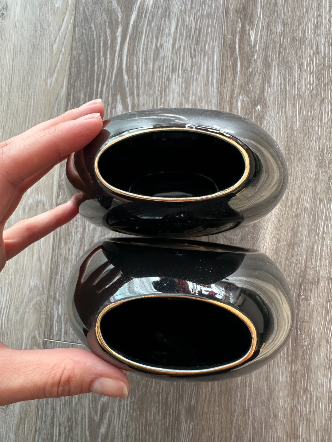 Set of 2 Chokin Art Vases with Gold Edging - photo 4