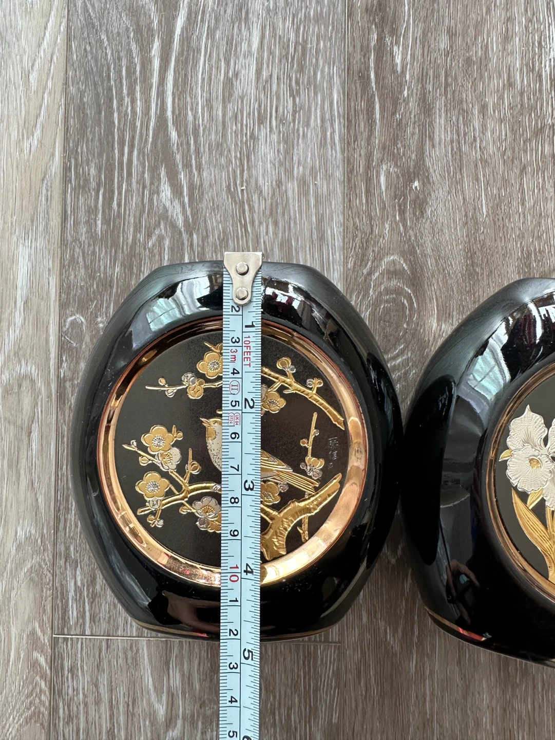 Set of 2 Chokin Art Vases with Gold Edging - photo 5