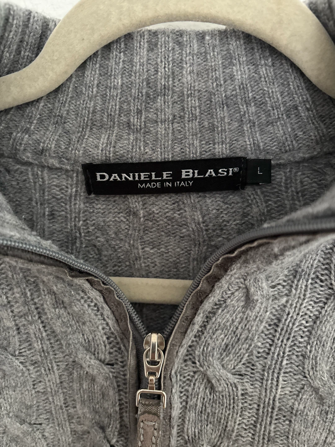 Daniele Blasi Grey Cable Knit 1/4 Zip Sweater - photo 2
