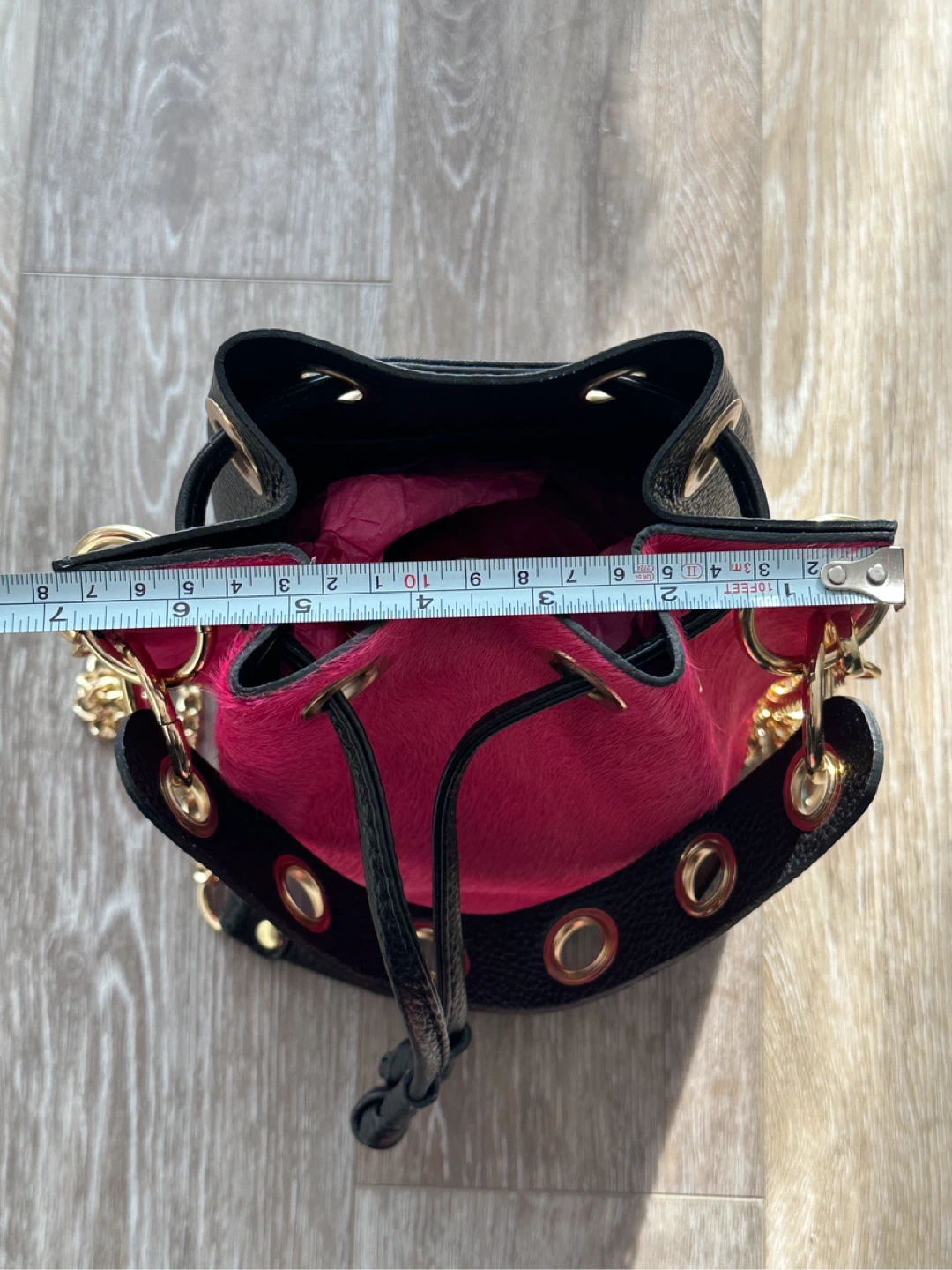 NEW Black & Hot Pink Bucket Bag Leather Italy - photo 4
