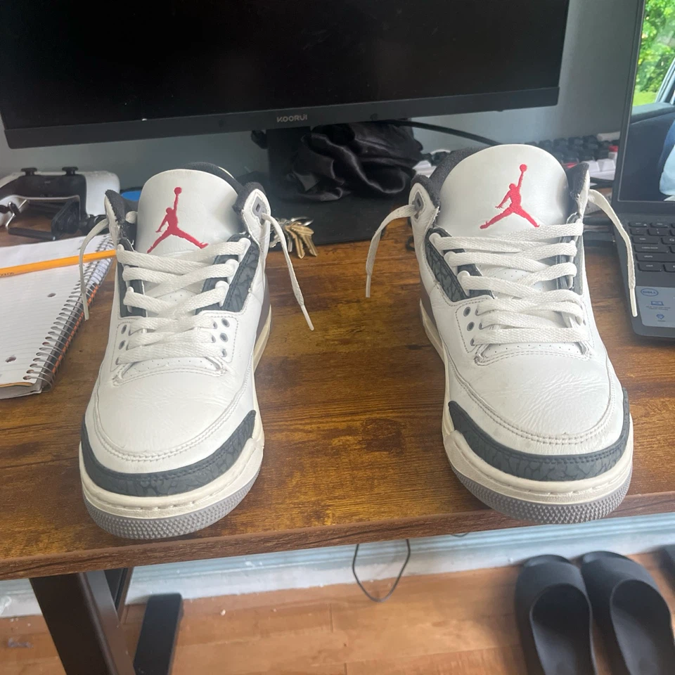 Air Jordan 3 Retro Summit White/Fire Red Men's Size 9