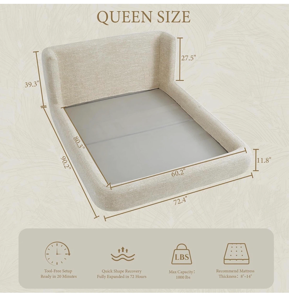 Queen Size Foam Bed Frame