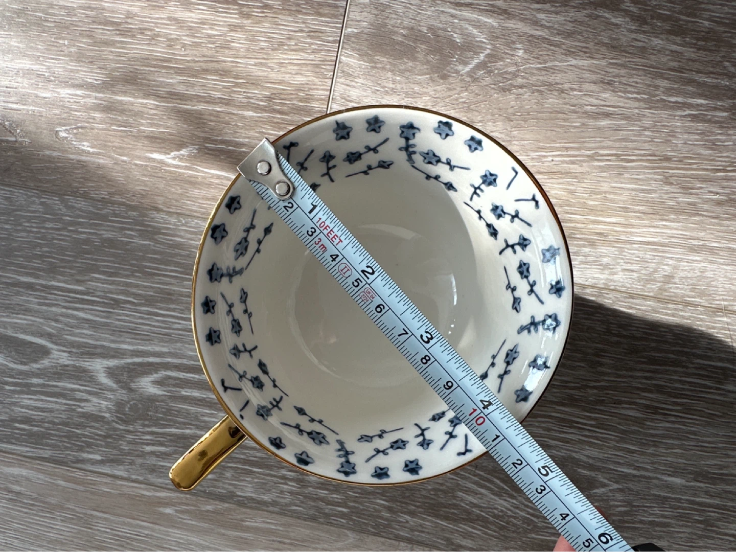 Decorative Teacup with Blue Floral Design - photo 5