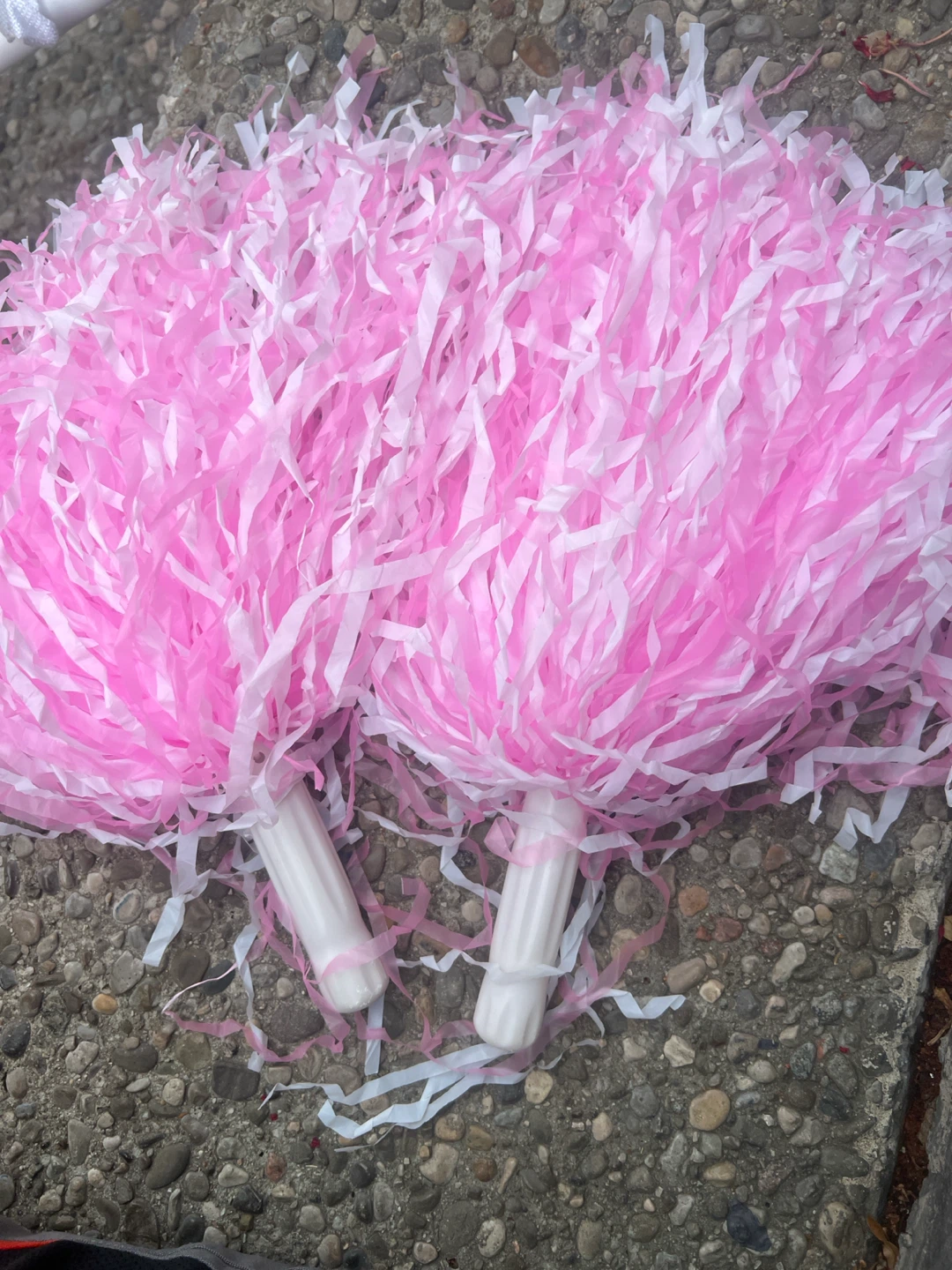 Pink and White Pom Poms