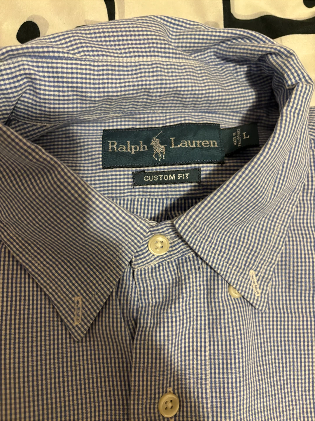 Ralph Lauren Custom Fit Button-Down Shirt - Blue Gingham - photo 3