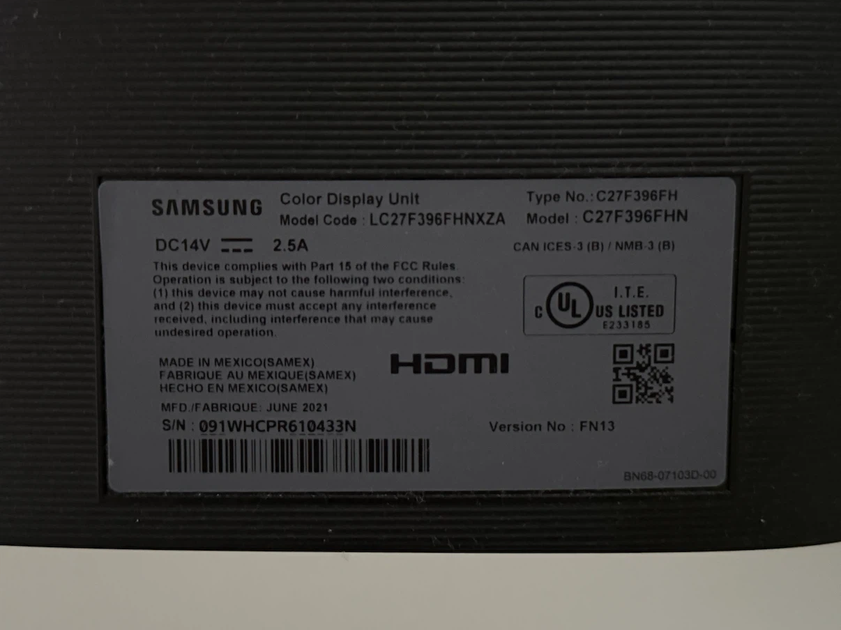 Samsung 27" Curved Monitor LC27F396FH - photo 3