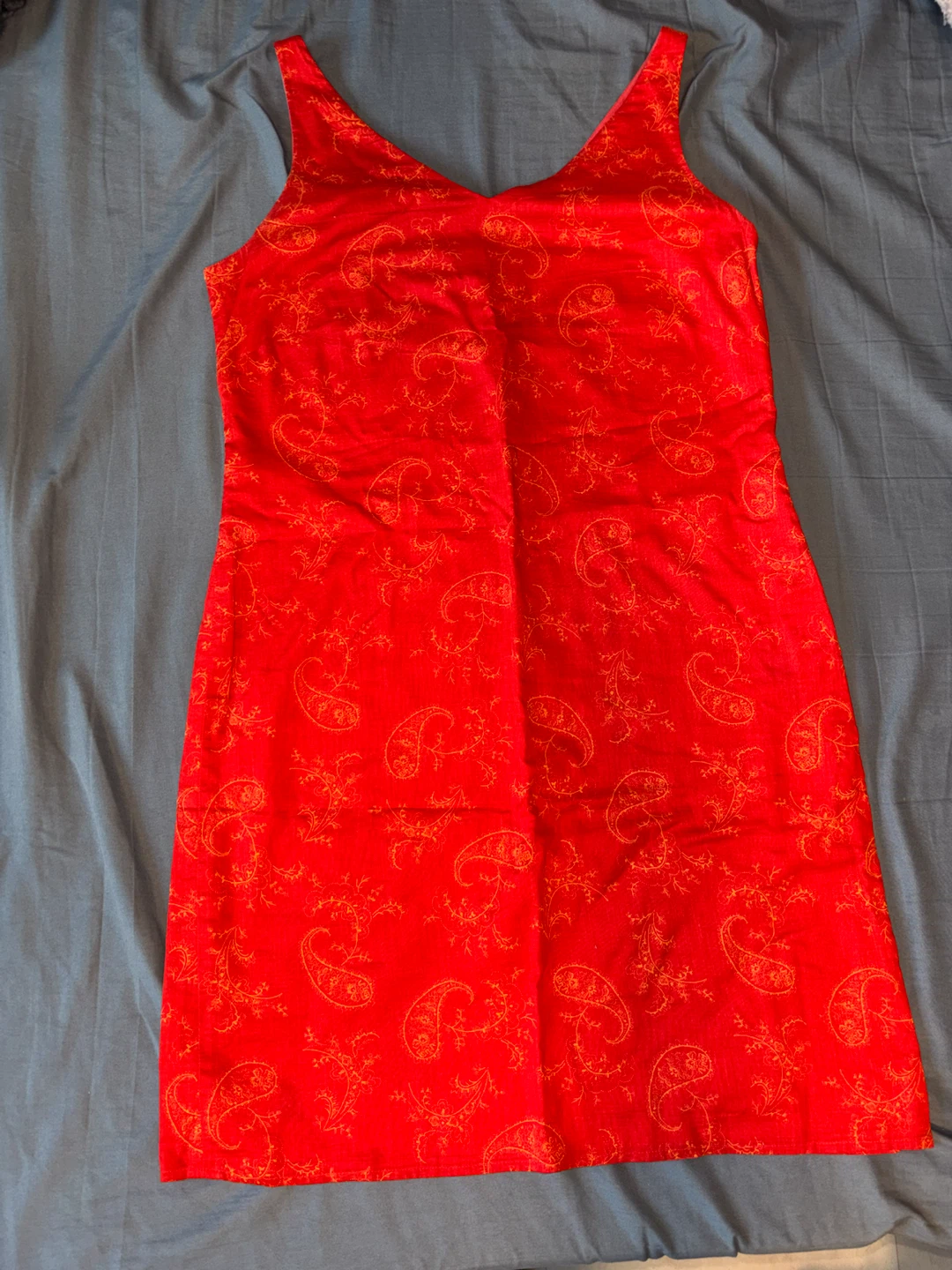 Ann Taylor Loft Red Paisley Print Dress