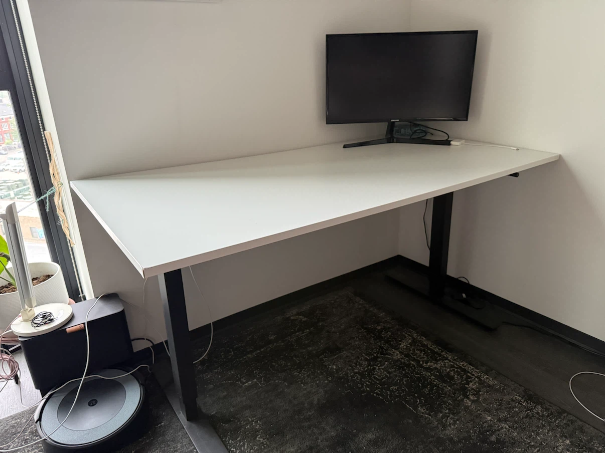 Adjustable Standing Desk - White Top, Black Legs