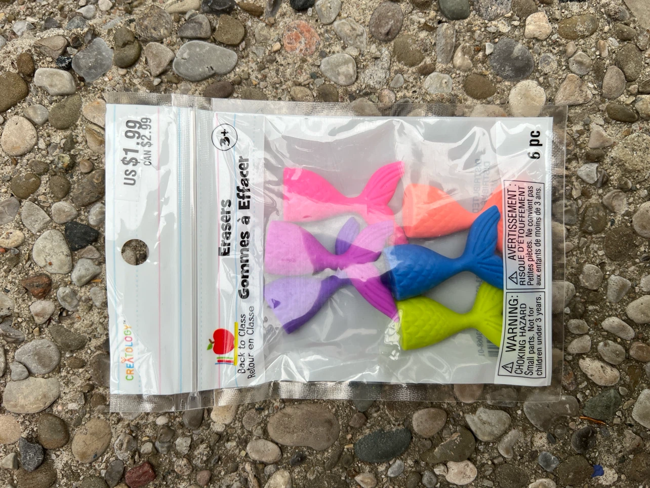 Creatology Mermaid Tail Erasers - 6 pc