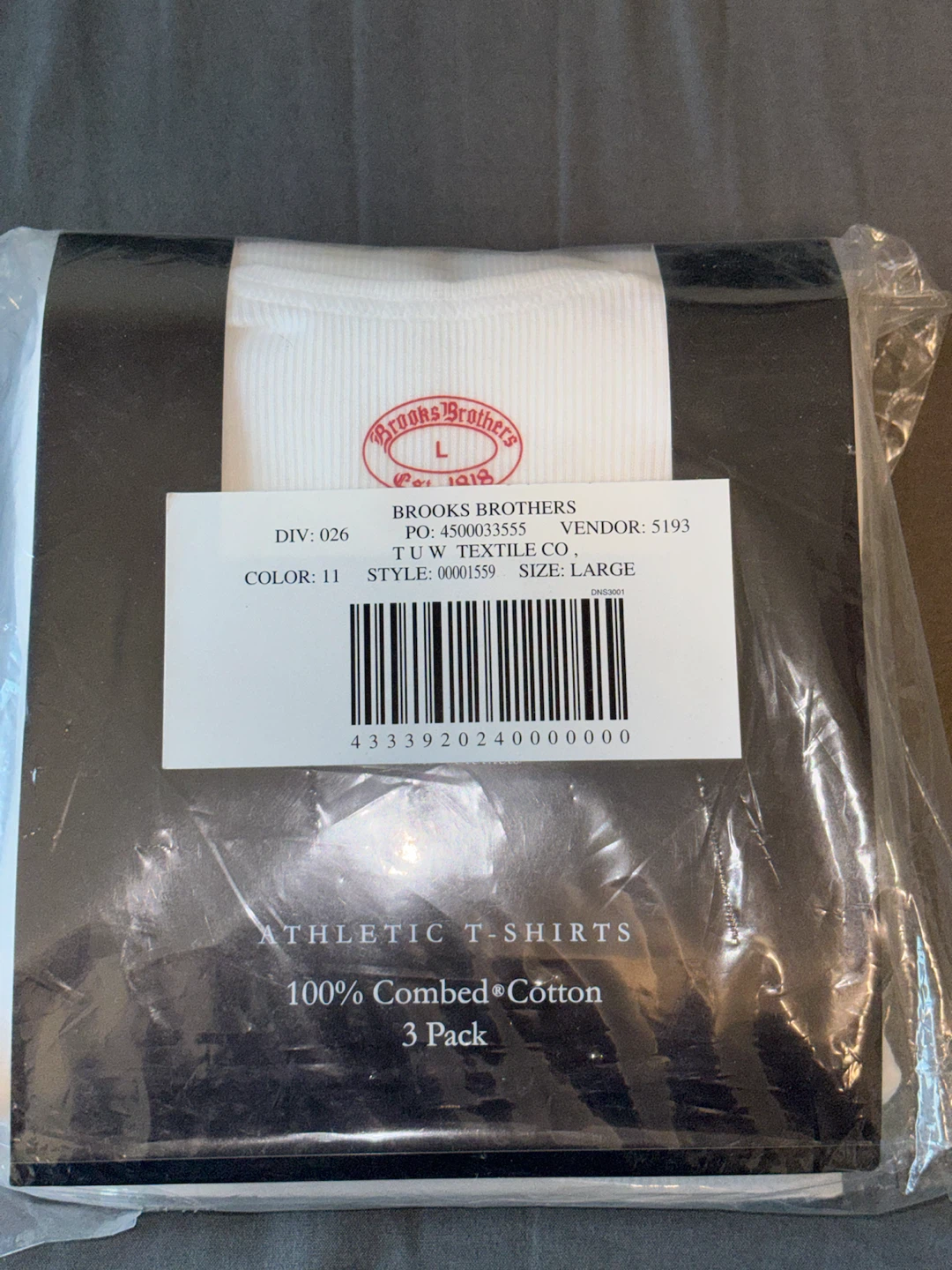 Brooks Brothers Boys Athletic T-Shirts - Large (3 Pack)