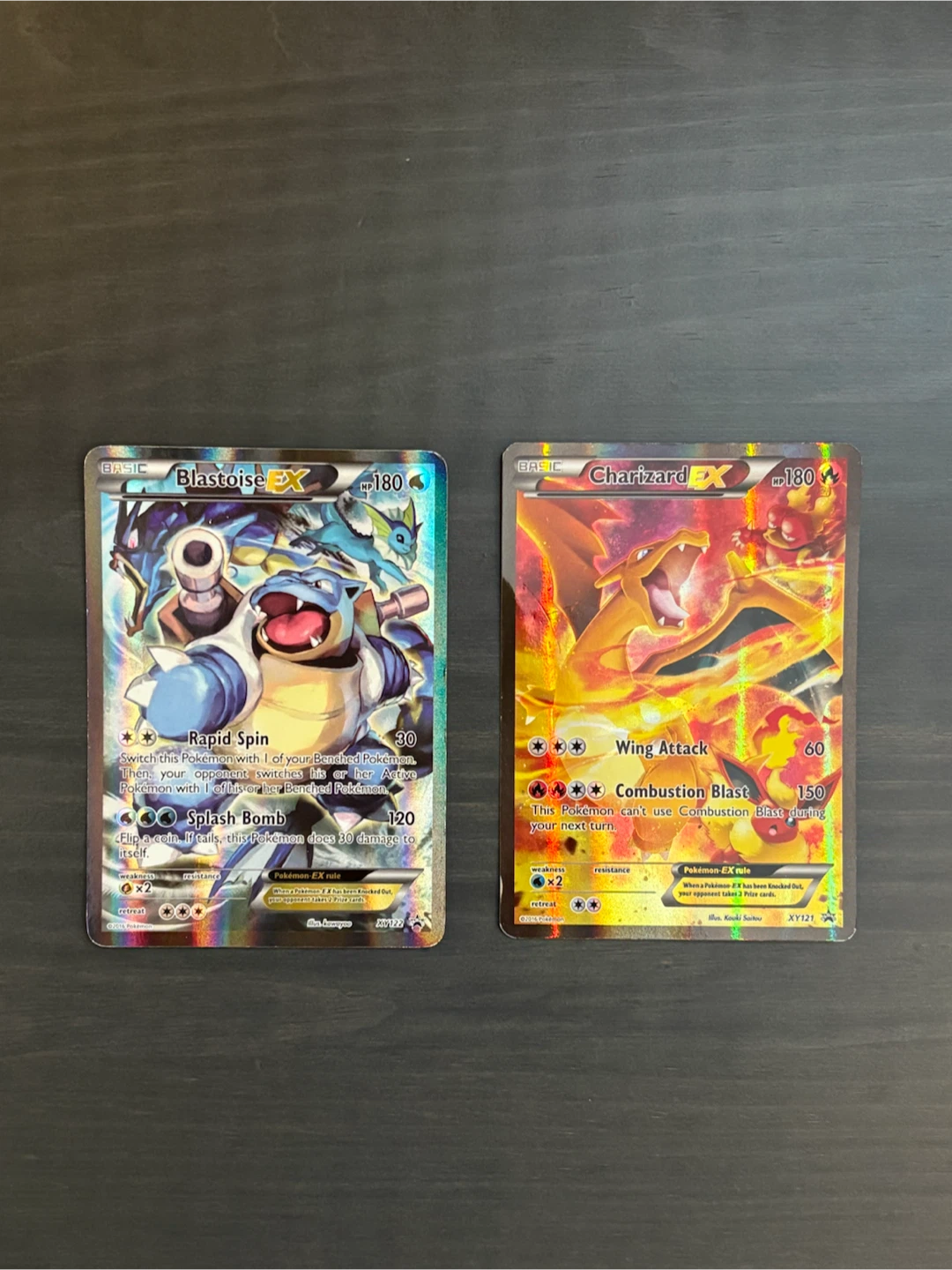 Pokemon Blastoise EX & Charizard EX Trading Cards