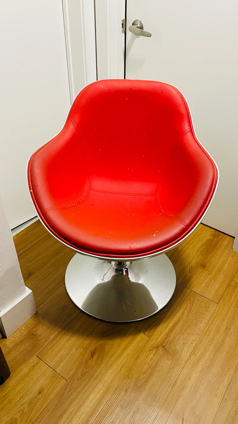 Red Modern Swivel Accent Chair