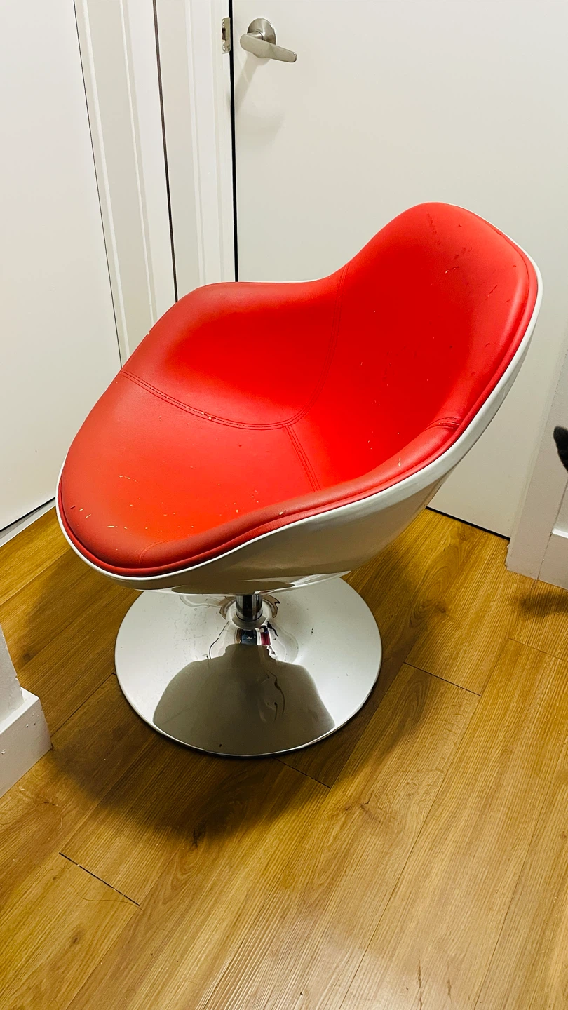 Red Modern Swivel Accent Chair - photo 2