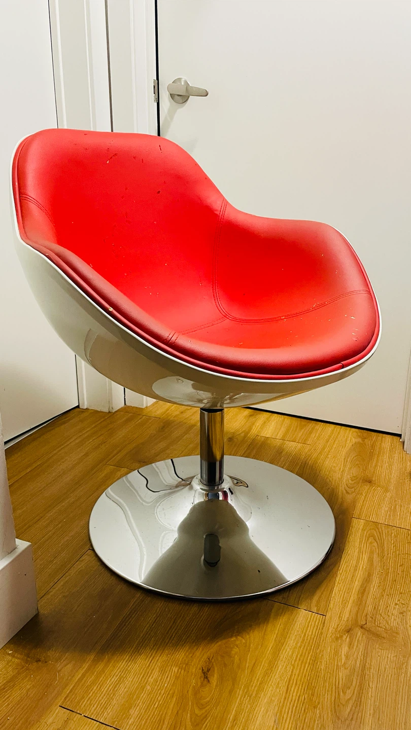 Red Modern Swivel Accent Chair - photo 4