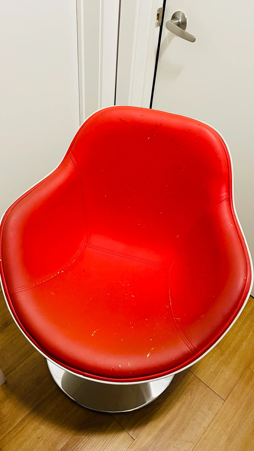 Red Modern Swivel Accent Chair - photo 5