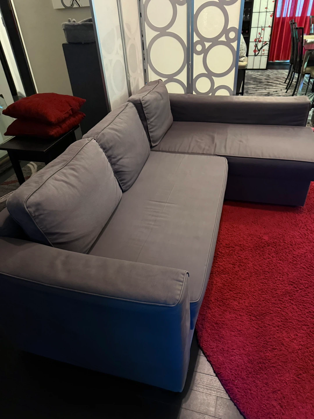 Ikea “Manstad” gray sofa sectional queen sleeper couch - photo 4