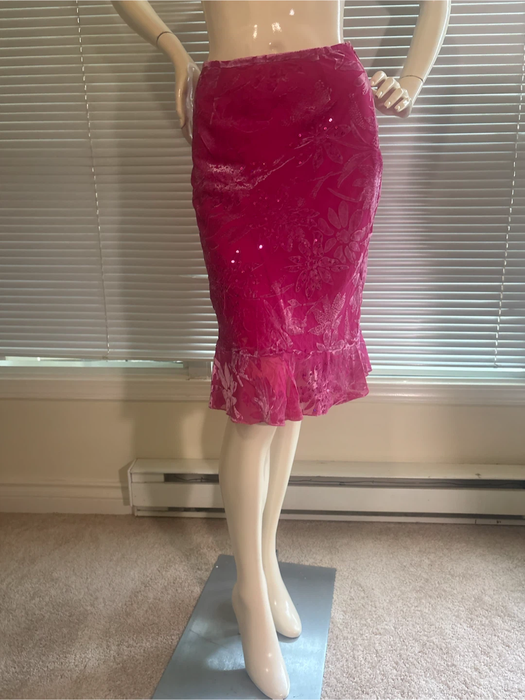 1990s Pink velvet skirt - photo 2