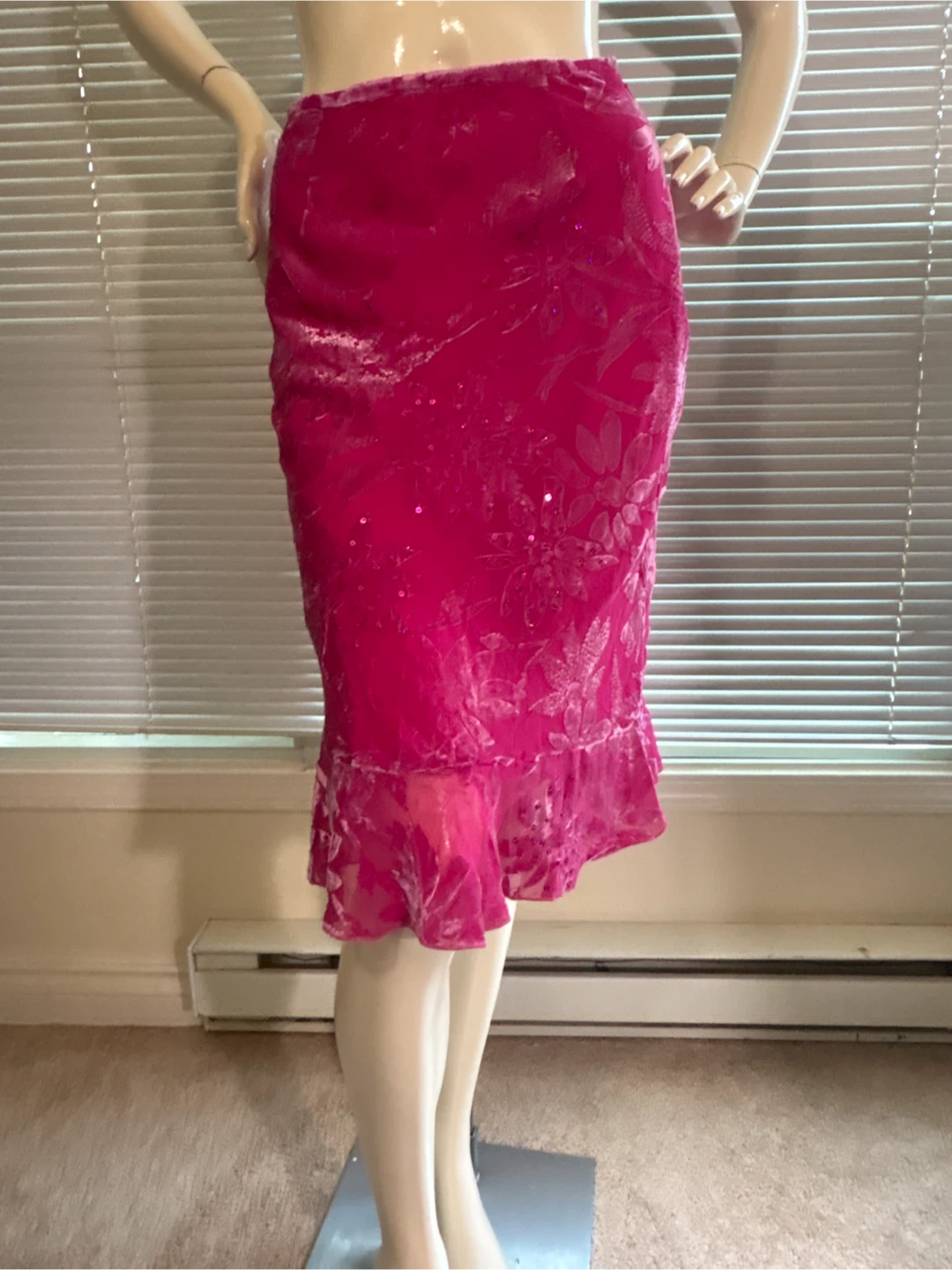 1990s Pink velvet skirt - photo 3