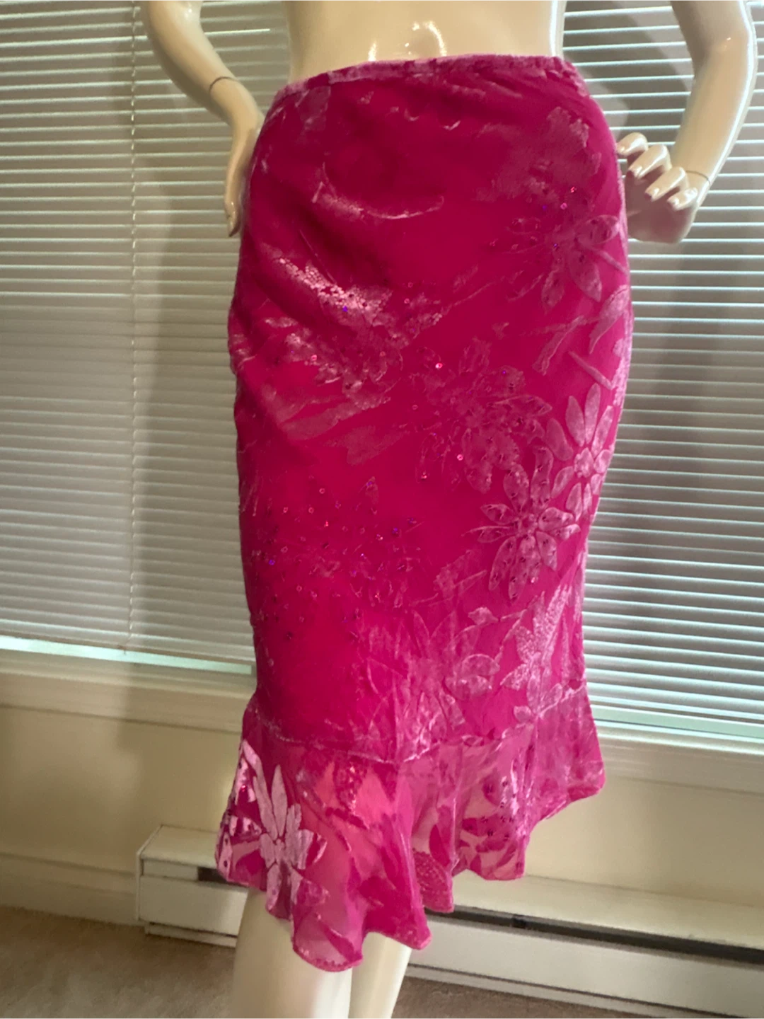 1990s Pink velvet skirt - photo 4